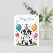 子供の誕生日招待状 グレートデーンの子犬 (スタンド正面)