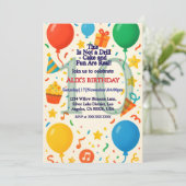 子供の誕生日招待状 – バルーンとFunInvitation 招待状 (スタンド正面)