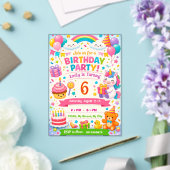 子供の誕生日招待状 | ユニコーン、風船 アクリル招待状 (インサイチュ (ウェディング))