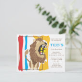 子供の誕生日招待状-ライオン 招待状 (スタンド正面)