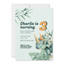 子供の誕生日招待状 恐竜テーマ