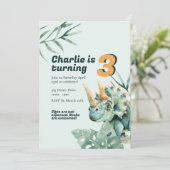 子供の誕生日招待状 恐竜テーマ 招待状 (スタンド正面)