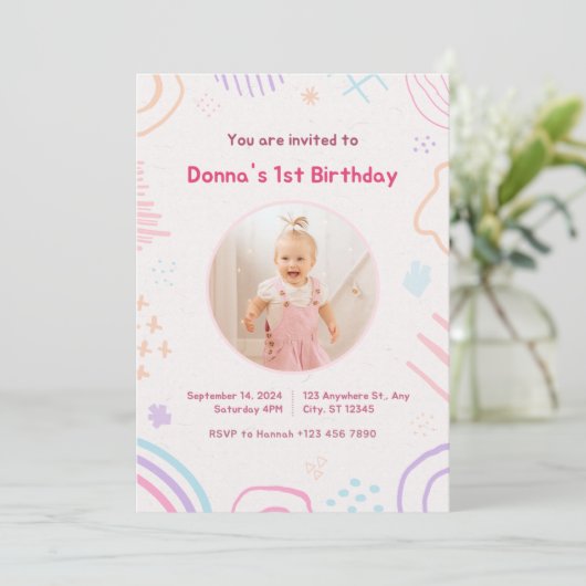 子供の誕生日招待状 招待状 (スタンド正面)