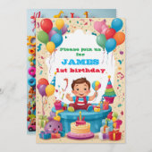 子供の誕生日招待状 招待状 (正面/裏面)