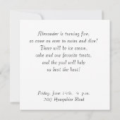 子供の誕生日招待状 招待状 (裏面)