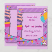 子供の誕生日招待状 招待状 (正面/裏面)