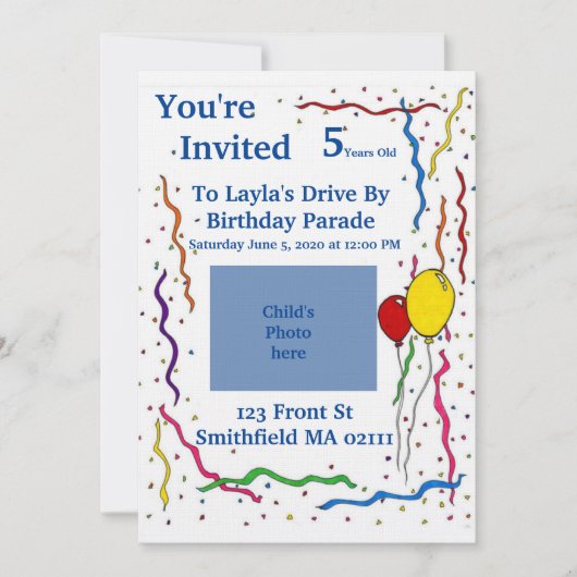 子供の誕生日招待状 招待状 (正面)