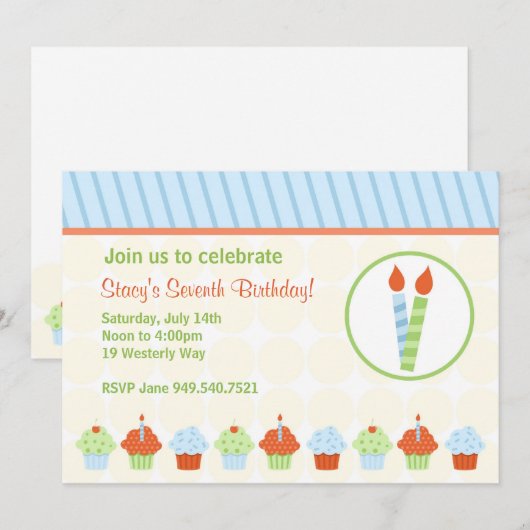 子供の誕生日招待状 招待状 (正面/裏面)