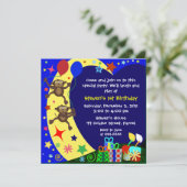 子供の誕生日招待状:011サル 招待状 (スタンド正面)