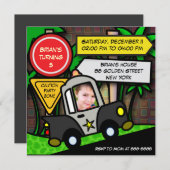 子供の誕生日招待状:052警察 招待状 (正面/裏面)