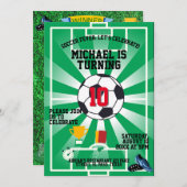 子供の誕生日招待:サッカー熱、QRコード 招待状 (正面/裏面)