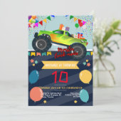 子供の誕生日招待:モンスタートラックマニア, QR 招待状 (スタンド正面)