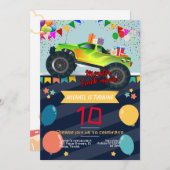 子供の誕生日招待:モンスタートラックマニア, QR 招待状 (正面/裏面)