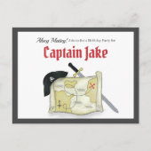 子供の誕生日海賊トレジャーマップ招待状 ポストカード (正面)
