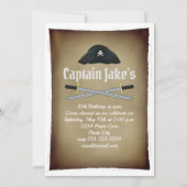 子供の誕生日海賊パーティーマップかわいいお洒落 招待状 (正面)