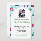 子供の誕生日特別キッド玩具テーマ 招待状 (正面/裏面)