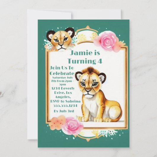 子供の誕生日特集ライオンカブ招待状 招待状 (正面)