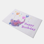 子供の誕生日玄関マット 飛ぶゾウ ドアマット (アングル)