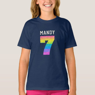 子供の誕生日虹パーティー Tシャツ