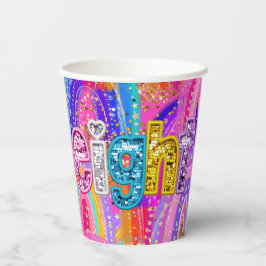 子供の誕生日虹 紙コップ