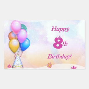 子供の誕生日長方形シール 長方形シール