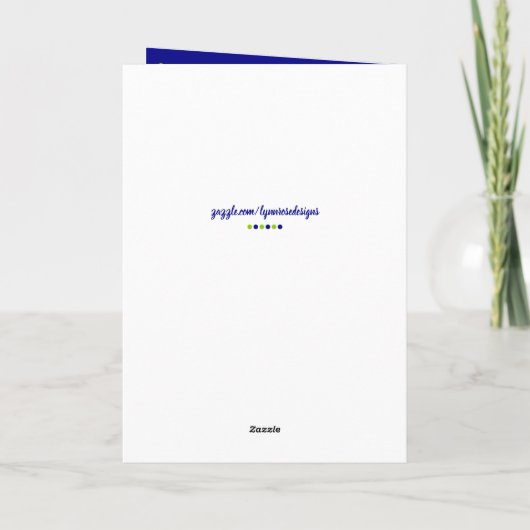 子供の誕生日青と白の任意の年齢名 カード (裏面)