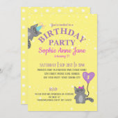 子供の誕生日黄色 招待状 (正面/裏面)