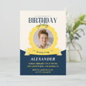 子供の誕生日11歳の誕生日の招モダン待 招待状 (スタンド正面)