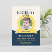 子供の誕生日3歳の誕生日の招待モダン 招待状 (スタンド正面)