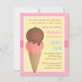 子供の誕生日、アイスクリームパーティの招待状 招待状 (正面)