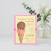 子供の誕生日、アイスクリームパーティの招待状 招待状 (スタンド正面)