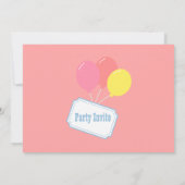 子供の誕生日-ポップコーン及び気球とのカーニバル 招待状 (裏面)