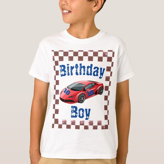 子供の誕生日 レースカー 誕生日 数字 Tシャツ (正面)