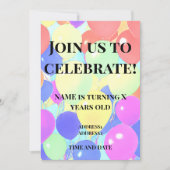 子供の誕生日 招待状 (正面)