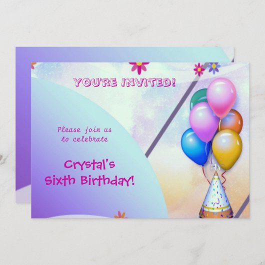 子供の誕生日 招待状 (正面/裏面)