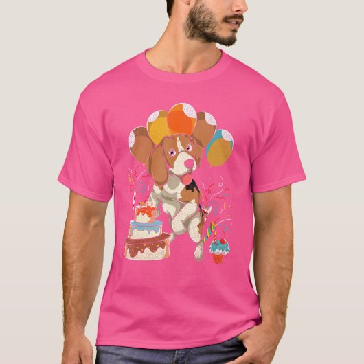 子供の誕生日 犬 かわいい ビーグル 飼い主 動物 ペット ビー Tシャツ (正面)
