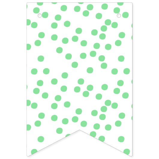 子供の誕生日 – 緑の水玉模様パターン バンティングフラッグ (第1の旗)