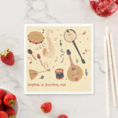 子供の誕生日 音楽 楽器 スタンダードランチョンナプキン (インサイチュ)