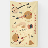 子供の誕生日 音楽 楽器 横断幕 (縦)
