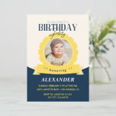 子供の誕生日 1歳の誕生日招待状 モダン 招待状 (スタンド正面)