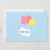 子供の誕生日- Popcorn & Balloonsとのカーニバル 招待状 (裏面)