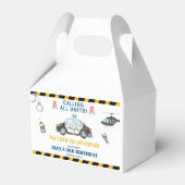 子供の警察の誕生日パーティーお願いギフトボックス フェイバーボックス (正面サイド)