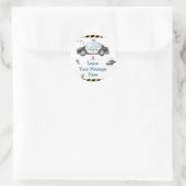 子供の警察の誕生日パーティーここにメッセージを愛する ラウンドシール (バッグ)