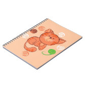 子供の赤いおもちゃの猫のシームレスパターン ノートブック (左側)