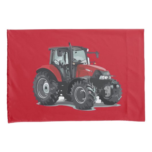 子供の赤いトラクターの農場の枕カバー 枕カバー (正面右)