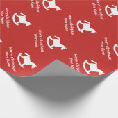 子供の赤い揺り木馬のクリスマスの包装紙 ラッピングペーパー (角)