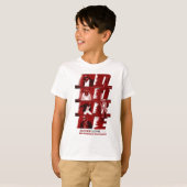 子供の赤いTシャツの白 Tシャツ (正面フル)