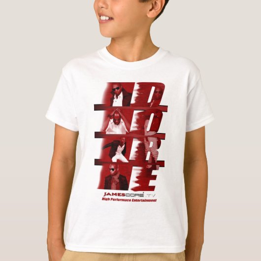 子供の赤いTシャツの白 Tシャツ (正面)