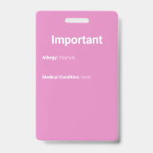 子供の身元確認写真 ソフトピンク バッジ (裏面)