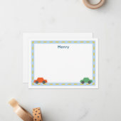 子供の車のメモカード ノートカード (正面/裏面インサイチュ)